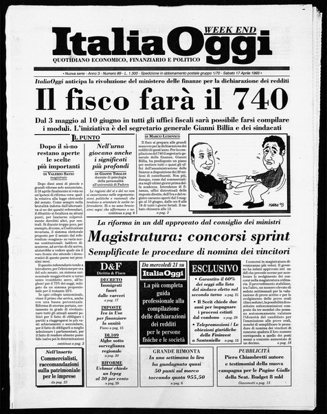 Italia oggi : quotidiano di economia finanza e politica